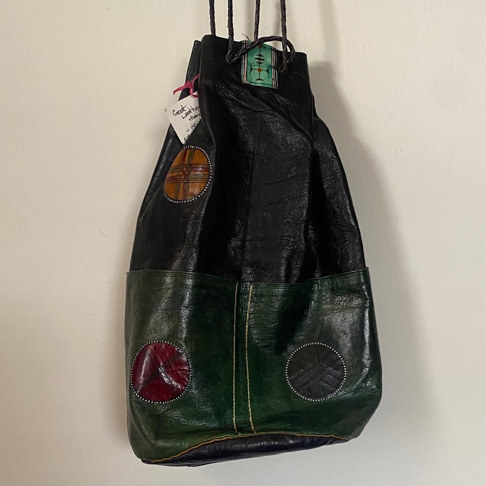 Multicolor Leather Purse With Patchwork Design - image 1